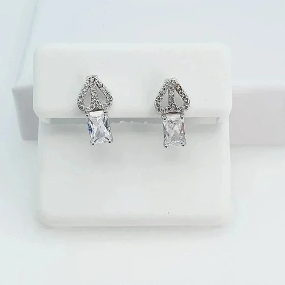 925 Sterling Silver Cubic Zirconia Earrings, U19254815